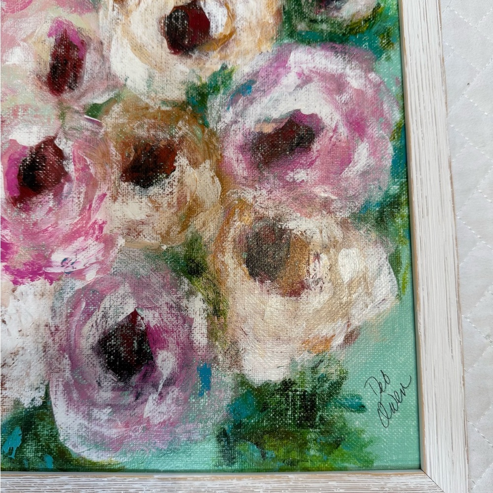Framed Original Art “Faded Roses” painting - Picture 3 of 4